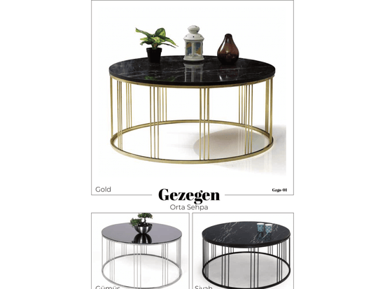 Gezegen Elegant Glass and Metal Coffee Table - Baleni Furniture